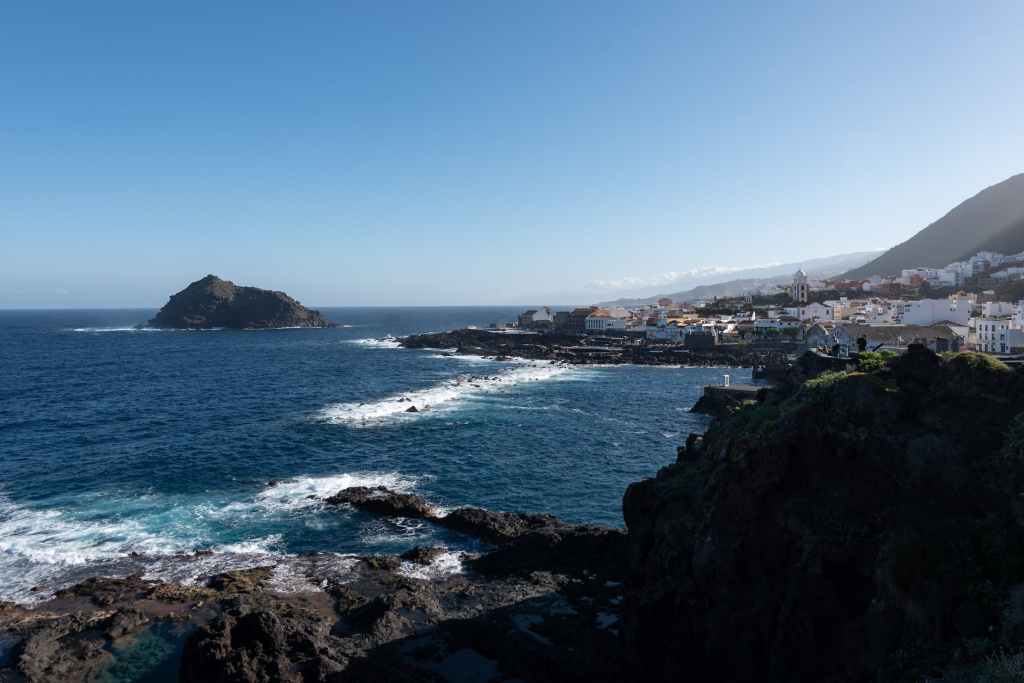 photo of the rock of garachico and village at tenerife canary islands spain